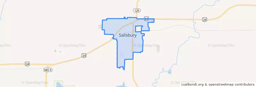 Mapa de ubicacion de Salisbury.
