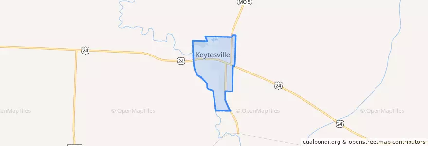 Mapa de ubicacion de Keytesville.