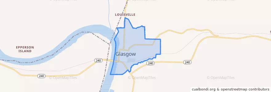 Mapa de ubicacion de Glasgow.