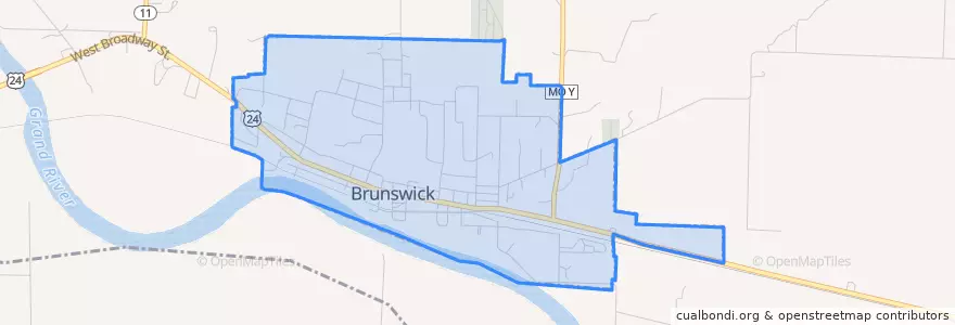 Mapa de ubicacion de Brunswick.