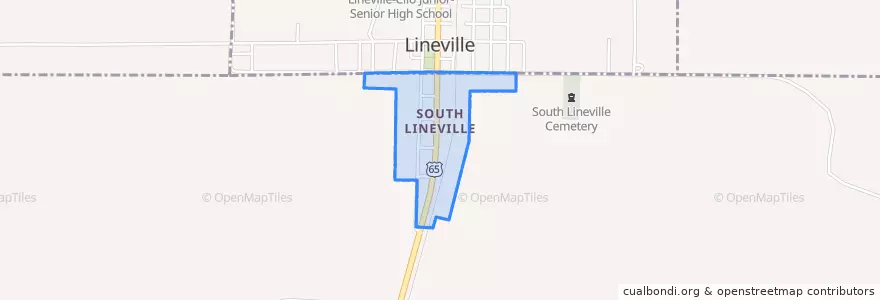 Mapa de ubicacion de South Lineville.