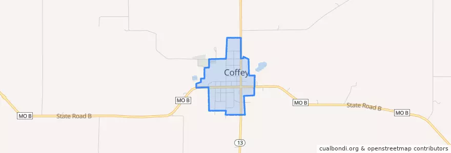 Mapa de ubicacion de Coffey.