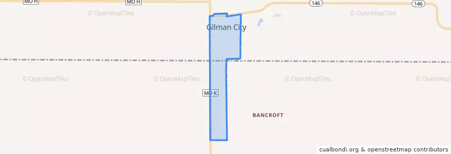 Mapa de ubicacion de Gilman City.
