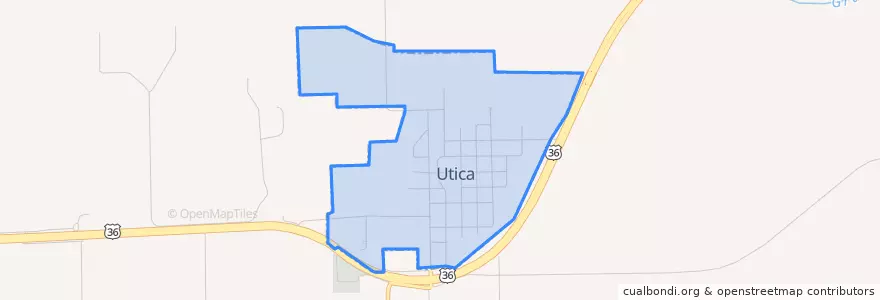 Mapa de ubicacion de Utica.