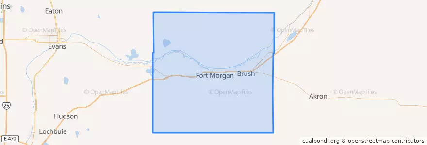 Mapa de ubicacion de Morgan County.