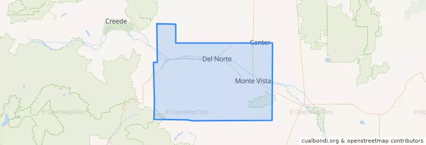 Mapa de ubicacion de Rio Grande County.