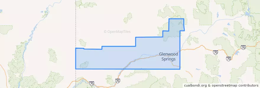 Mapa de ubicacion de Garfield County.