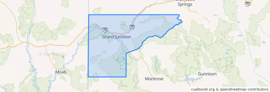 Mapa de ubicacion de Mesa County.