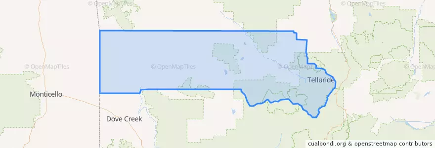 Mapa de ubicacion de San Miguel County.
