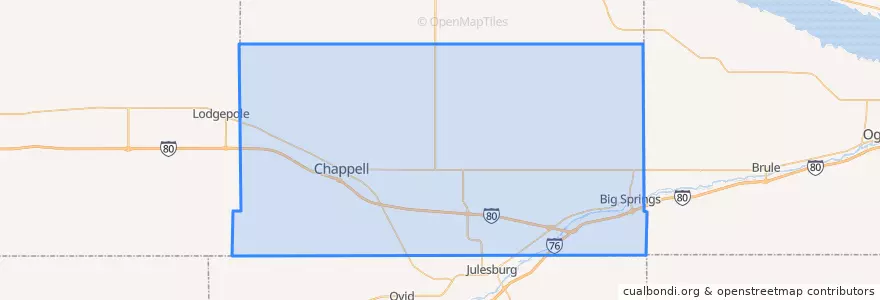 Mapa de ubicacion de Deuel County.
