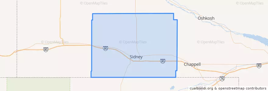 Mapa de ubicacion de Cheyenne County.