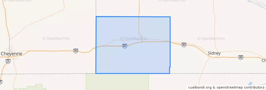 Mapa de ubicacion de Kimball County.