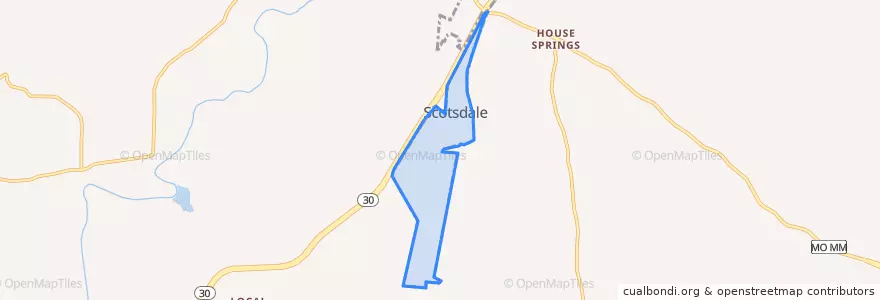 Mapa de ubicacion de Scotsdale.