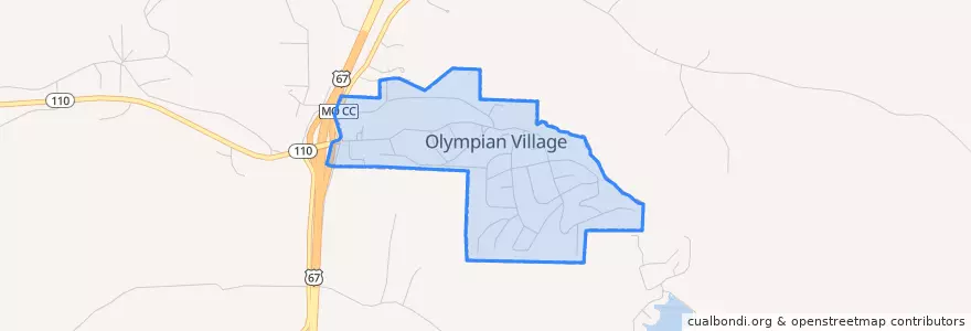 Mapa de ubicacion de Olympian Village.