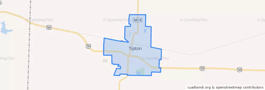Mapa de ubicacion de Tipton.