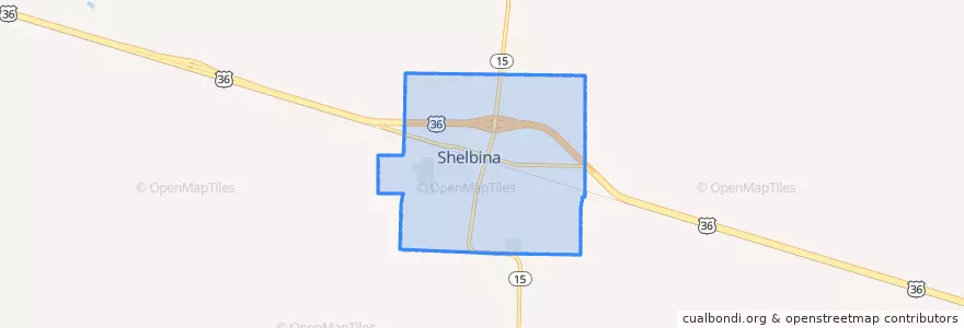 Mapa de ubicacion de Shelbina.