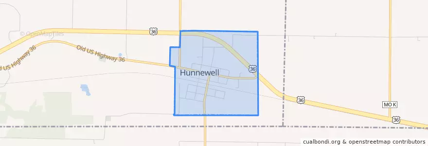 Mapa de ubicacion de Hunnewell.