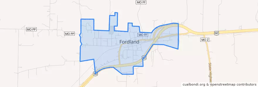 Mapa de ubicacion de Fordland.