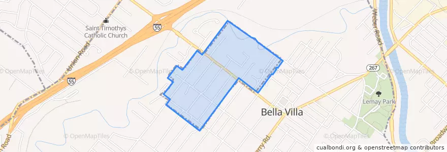 Mapa de ubicacion de Bella Villa.