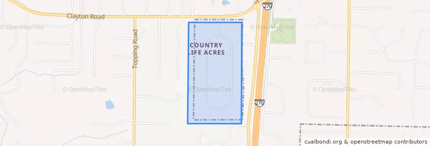 Mapa de ubicacion de Country Life Acres.
