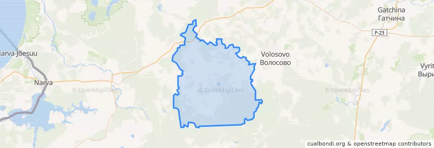 Mapa de ubicacion de Большеврудское сельское поселение.