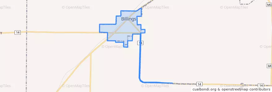 Mapa de ubicacion de Billings.