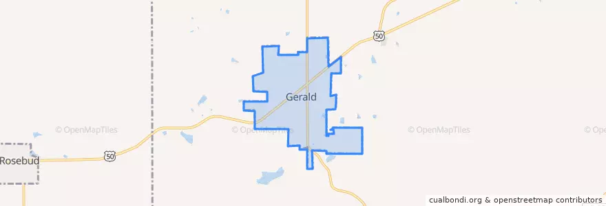 Mapa de ubicacion de Gerald.