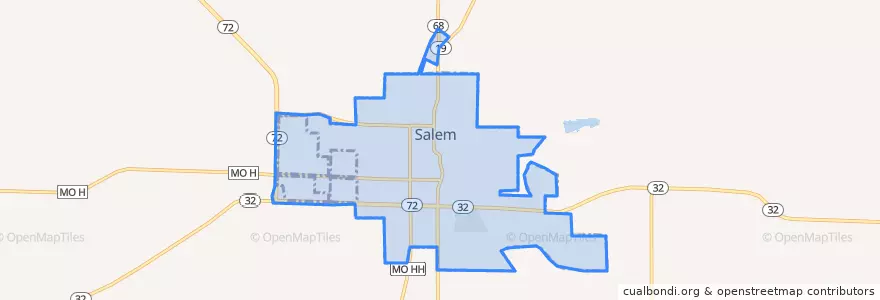 Mapa de ubicacion de Salem.