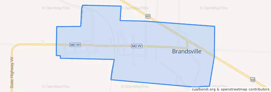 Mapa de ubicacion de Brandsville.