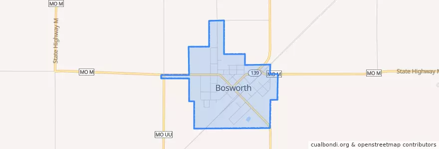 Mapa de ubicacion de Bosworth.