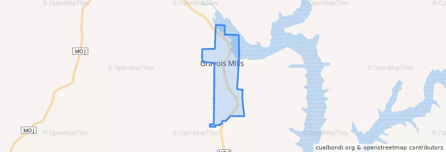 Mapa de ubicacion de Gravois Mills.