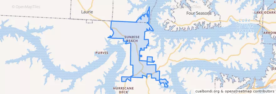 Mapa de ubicacion de Sunrise Beach.
