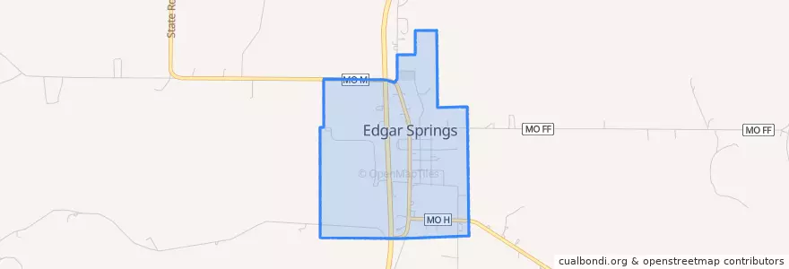 Mapa de ubicacion de Edgar Springs.