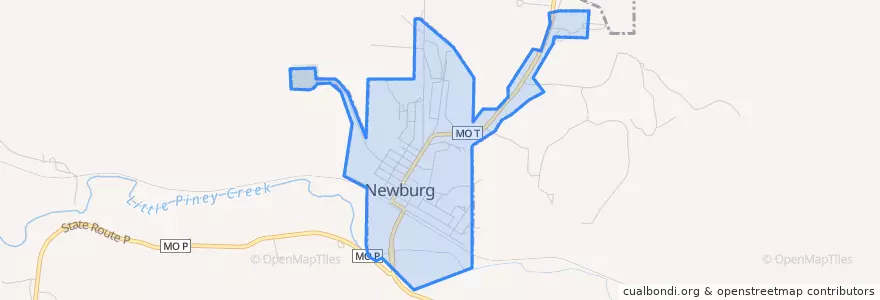 Mapa de ubicacion de Newburg.