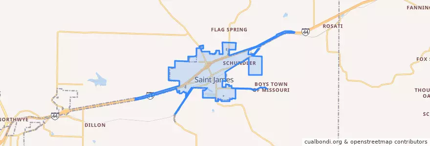 Mapa de ubicacion de St. James.