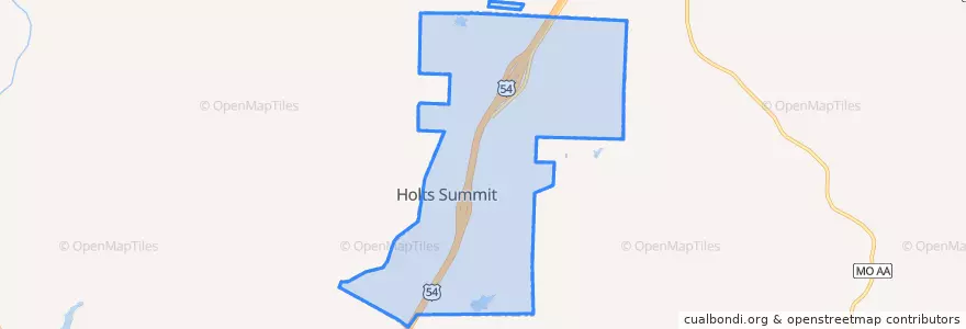 Mapa de ubicacion de Holts Summit.