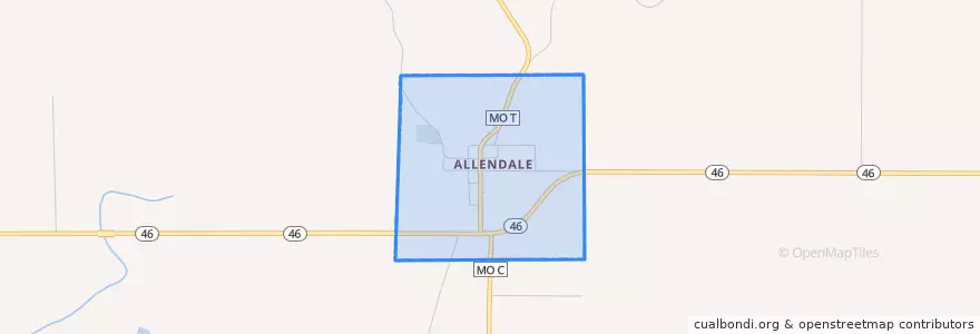Mapa de ubicacion de Allendale.