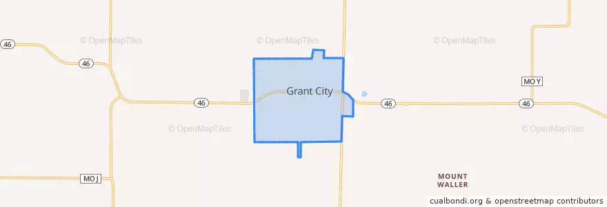 Mapa de ubicacion de Grant City.