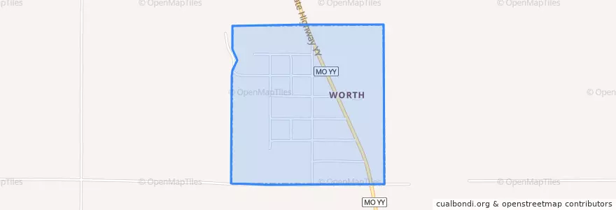 Mapa de ubicacion de Worth.