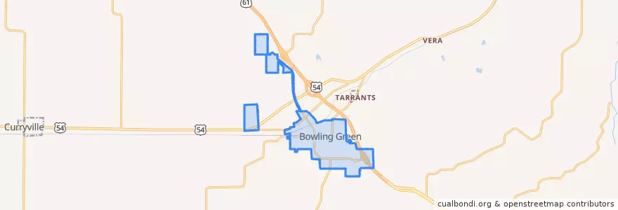 Mapa de ubicacion de Bowling Green.