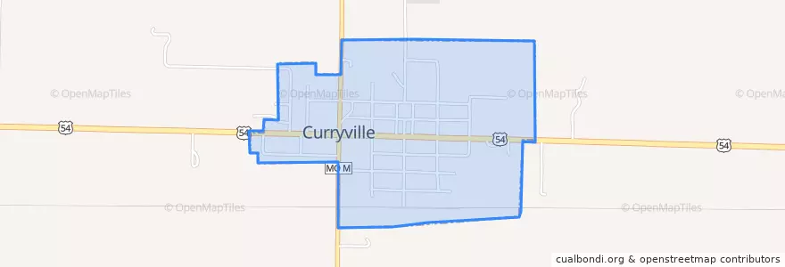 Mapa de ubicacion de Curryville.
