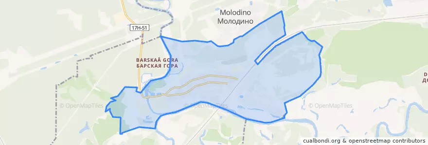 Mapa de ubicacion de городское поселение Городищи.