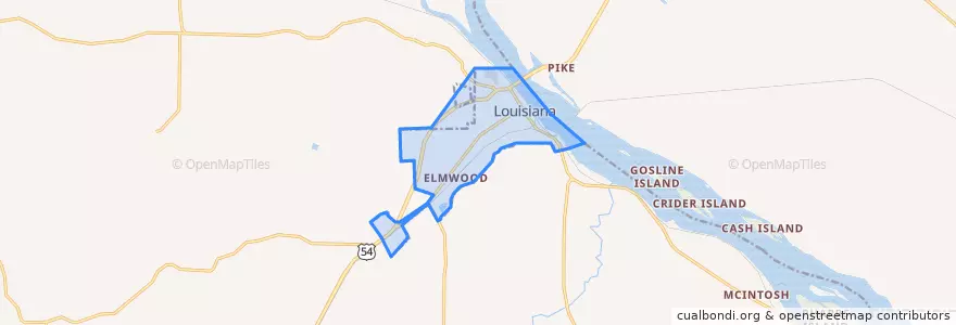 Mapa de ubicacion de Louisiana.