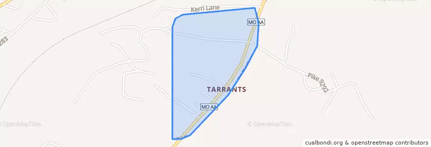 Mapa de ubicacion de Tarrants.