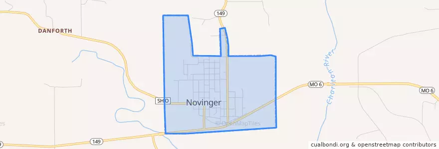 Mapa de ubicacion de Novinger.