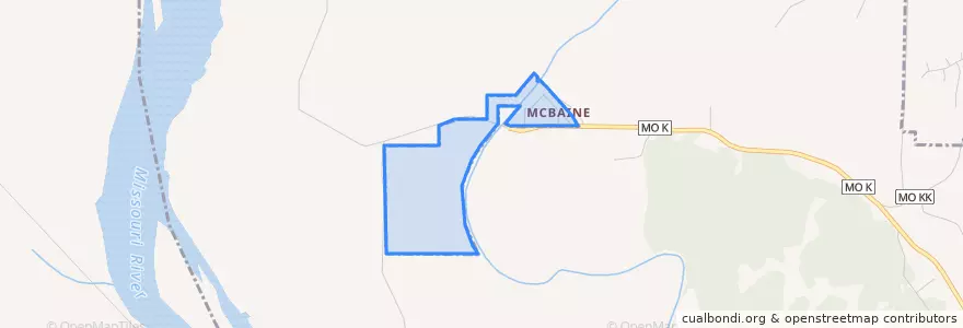 Mapa de ubicacion de McBaine.