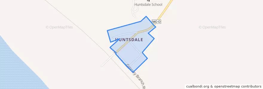 Mapa de ubicacion de Huntsdale.