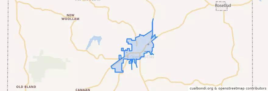 Mapa de ubicacion de Owensville.