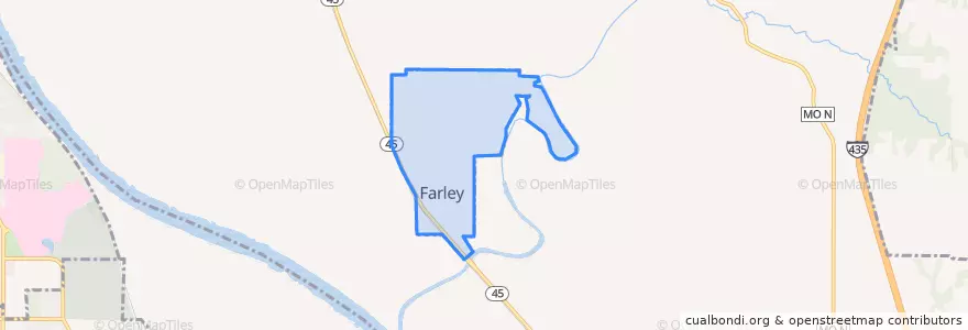 Mapa de ubicacion de Farley.