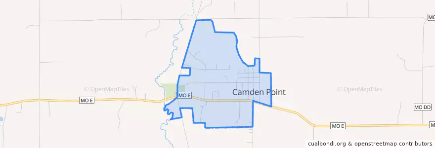 Mapa de ubicacion de Camden Point.